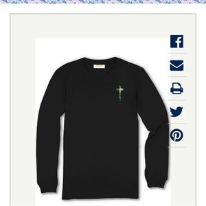 Black Long Sleeve Shirt with Cross Design